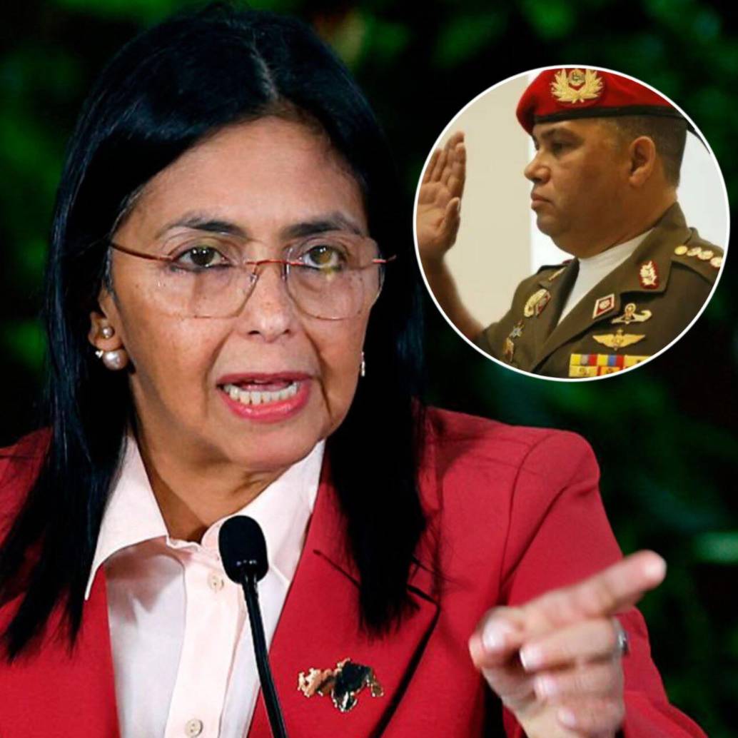 Delcy Rodríguez sustituyó al jefe de seguridad presidencial, es un hombre cercano al líder chavista Maduro y quien carga acusaciones en su contra de violación de derechos humanos. Foto: Getty Images y redes sociales