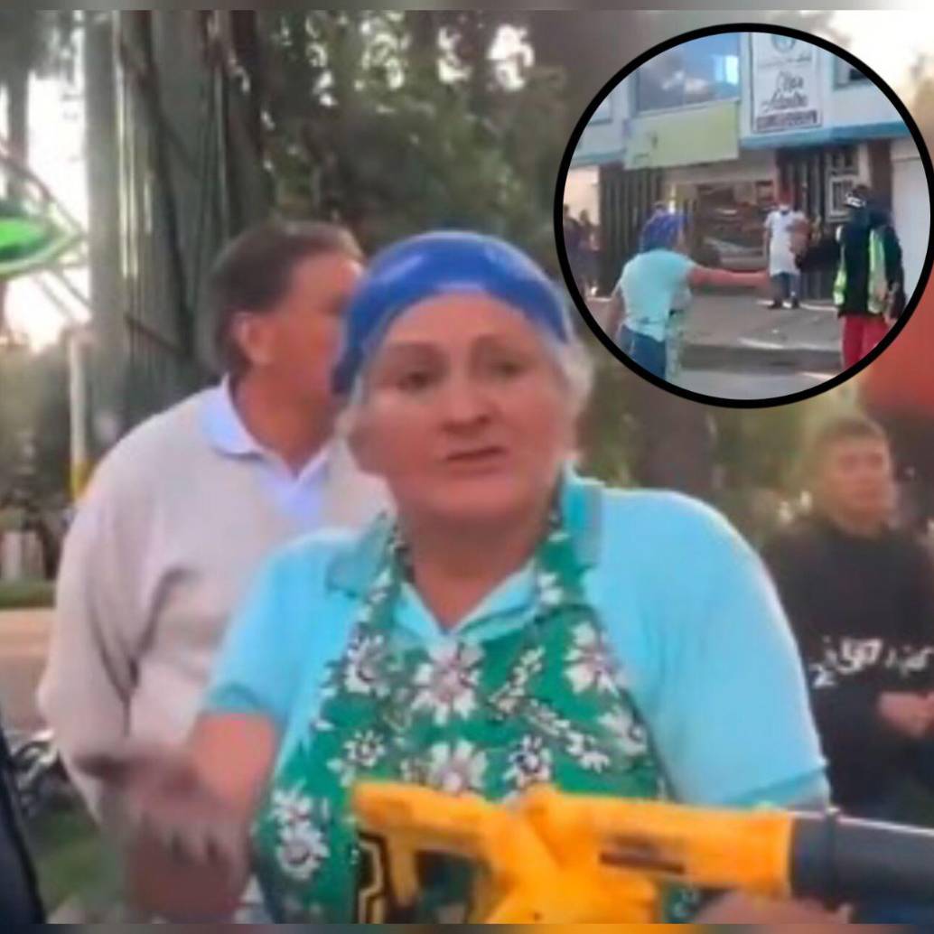 Dona Yaneth recibió el apoyo de la Policía, el alcalde Carlos Fernando Galán y el ministro de Defensa, general retirado Pedro Sánchez. Fotos: Capturas de videos