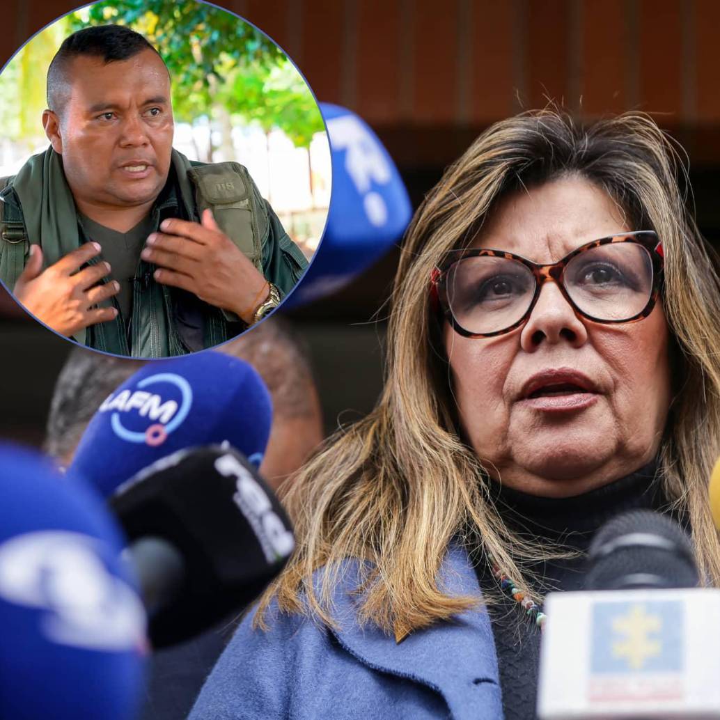 Alias Calarcá y la fiscal Luz Adriana Camargo. Foto: captura de video y Colprensa