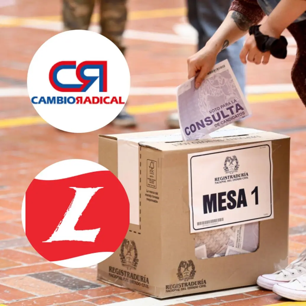 Urna de la Registraduría en una consulta electoral, mecanismo del que se retiraron Cambio Radical y el Partido Liberal. FOTOS: CORTESÍA CAMBIO RADICAL, PARTIDO LIBERAL Y COLPRENSA