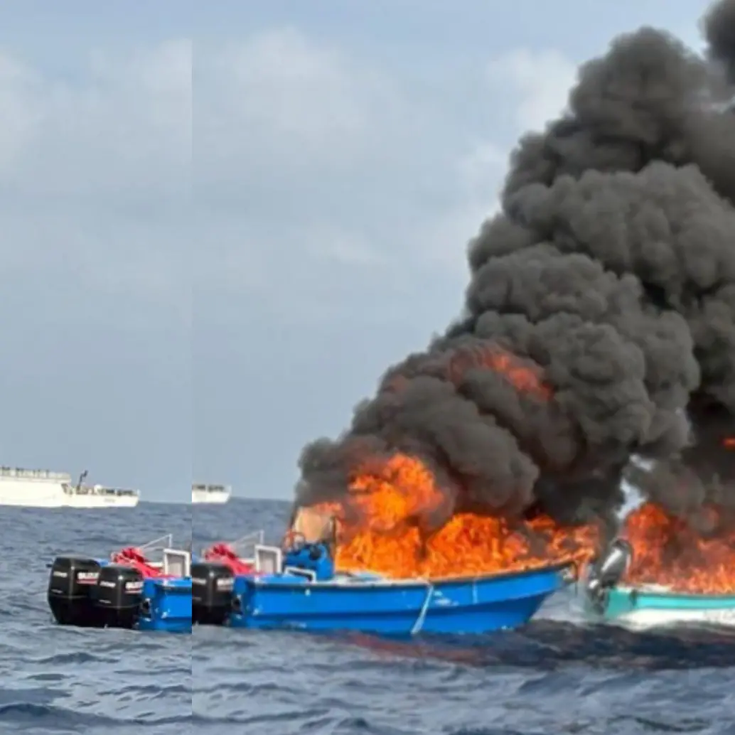 Guardia Costera de Estados Unidos atacó lancha cerca a la costa con Cartagena y decomisó más de 3.000 kilos de droga. Fotos: captura video @USCG