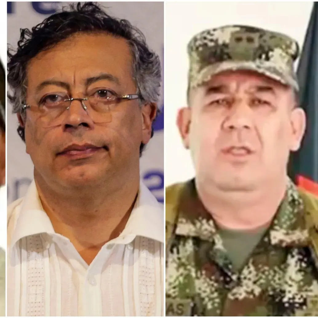 Wilmar Mejía, el presidente Gustavo Petro y el general Juan Miguel Huertas. FOTOS: Cortesía UdeA, Colprensa y redes sociales