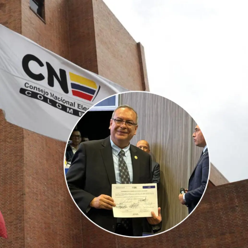 El Consejo Nacional Electoral confirmó a Pedro Alejandro Murcia Lamprea como ganador de la curul internacional para la Cámara de Representantes. Fotos: CNE y Colprensa