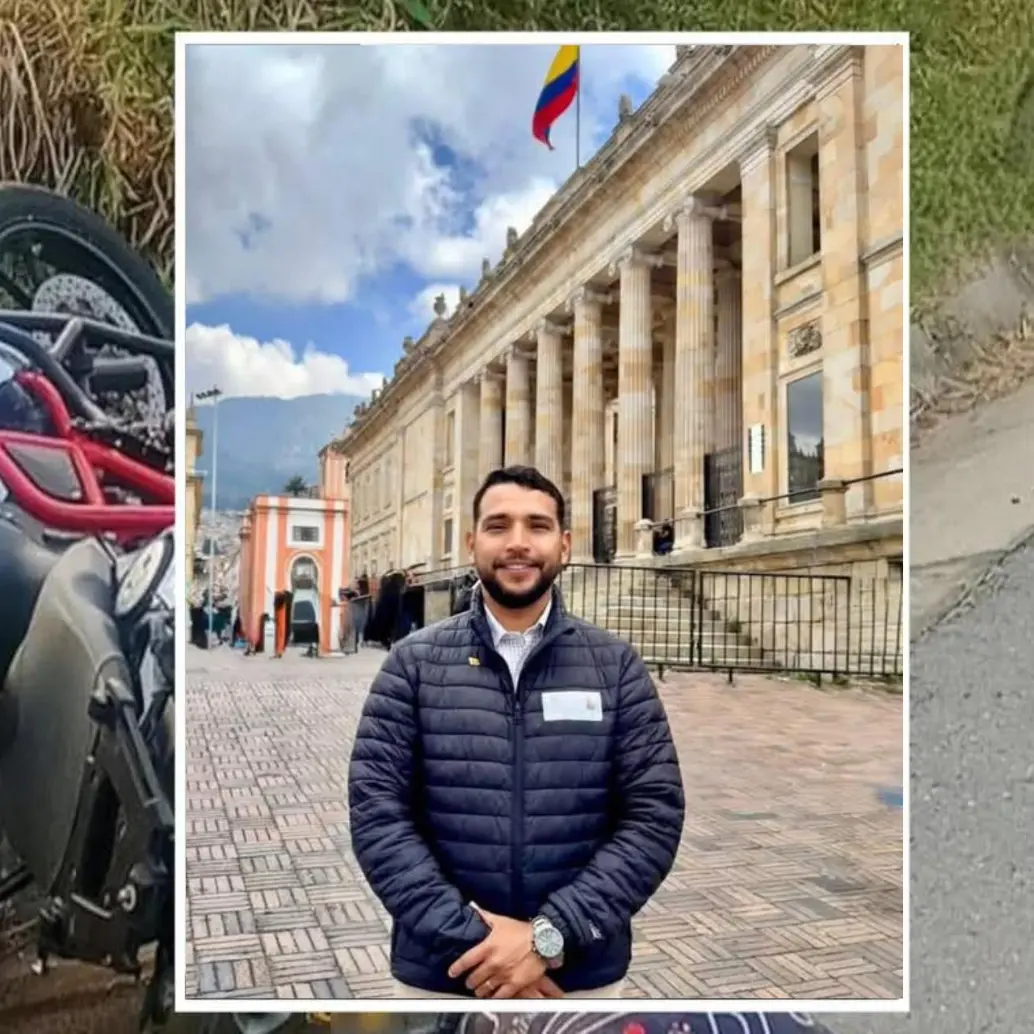 Adelante, el líder social fallecido. Atrás, una de las motos que estaría involucrada en el accidente. FOTO: imagen tomada de redes