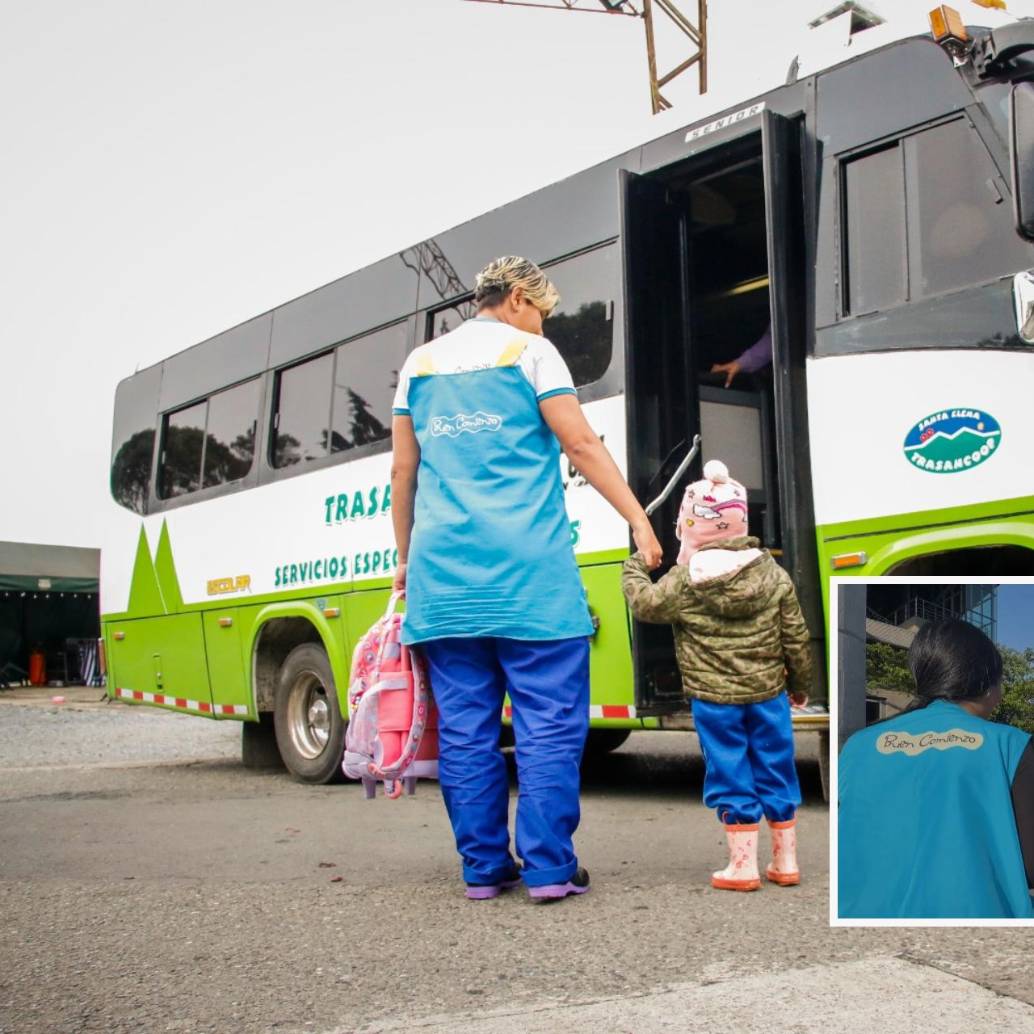 Algunos de los niños beneficiarios del programa junto a las encargadas desde Buen Comienzo. FOTO: Cortesía