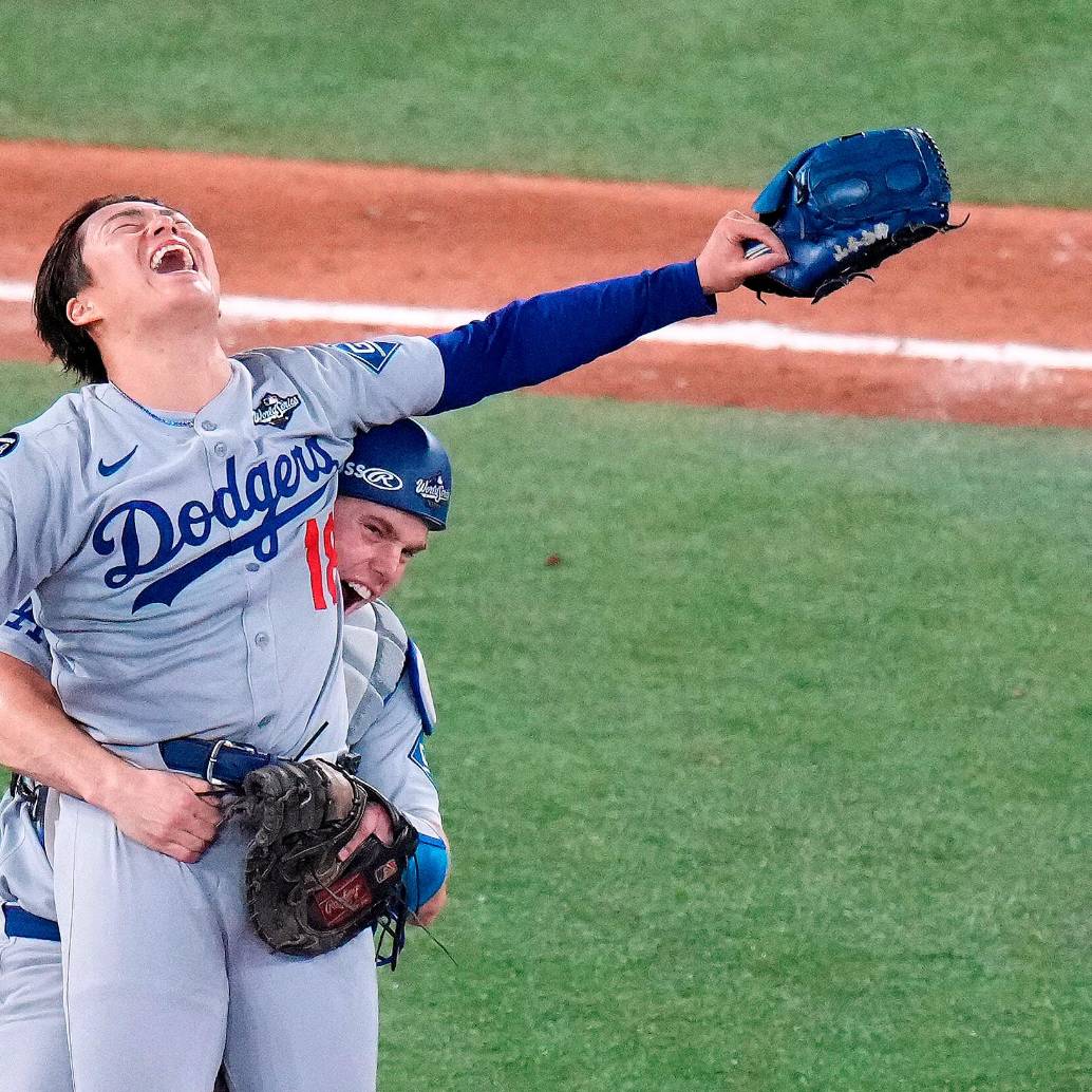 El lanzador japonés Yoshinobu Yamamoto fue elegido como el mejor jugador de la Serie Mundial del 2025. Foto: tomada del x de @MLB