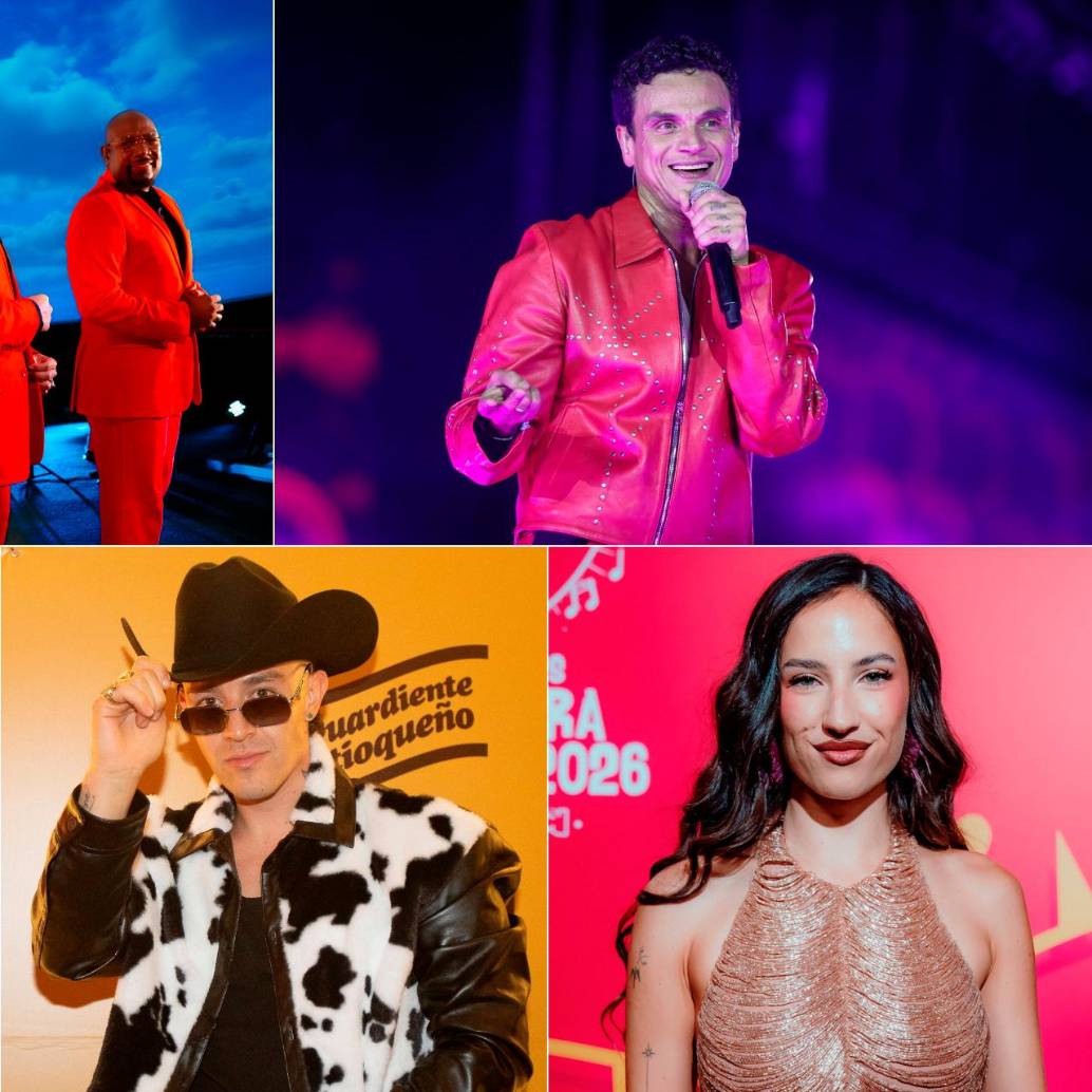 El Grupo Niche, Silvestre Dangond, Carín León, Luis Alfonso y Aria Vega, hacen parte de la nómina del Súper Concierto Feria de las Flores 2026. FOTOS Cortesía, Colprensa y Archivo
