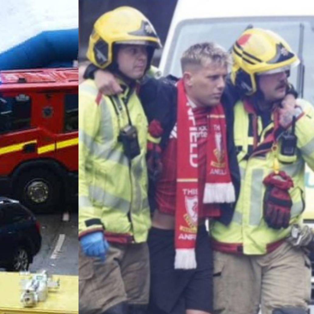 Mientras hinchas ‘reds’ festejaban el título del Liverpool en las calles, un hombre atropelló a varios aficionados con su auto. FOTOS: Tomada de redes sociales