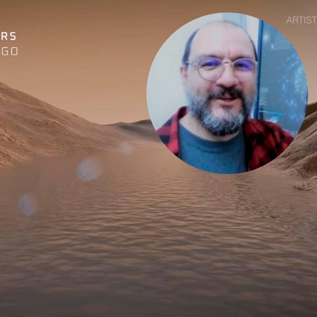 Según un video de la Nasa, así habría sido el sistema de ríos en Marte. En la esquina superior: el profesor Pablo Cuartas Restrepo. Fotos: Tomada de video y cortesía.