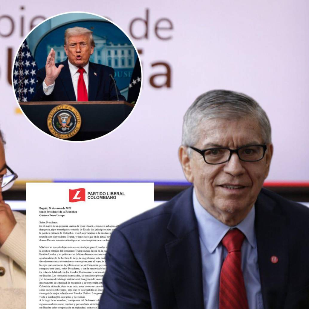 Gustavo Petro recibió de parte del expresidente César Gaviria una carta con recomendaciones para su encuentro con Donald Trump. Fotos: Colprensa, Getty Images y Partido Liberal