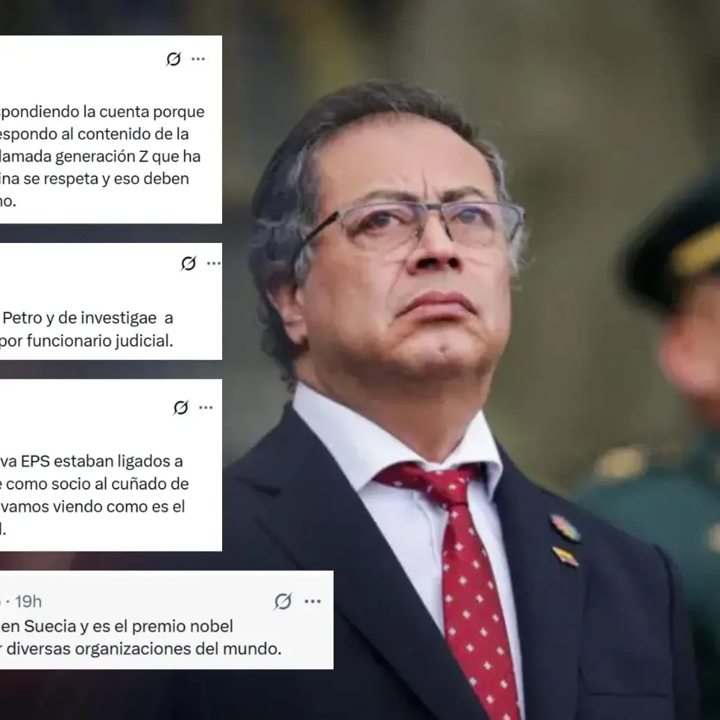 En un día, el presidente Petro publicó más de una decena de trinos hablando de diferentes temas. Varios eran fake news. FOTO: COLPRENSA Y CAPTURAS DE PANTALLA.