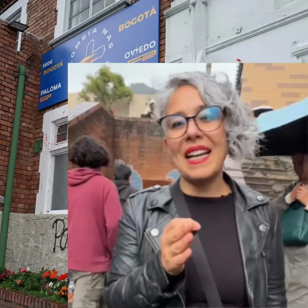 María José Pizarro niega participación en actos vandálicos contra sede de Paloma Valencia. Foto: redes sociales y captura de video
