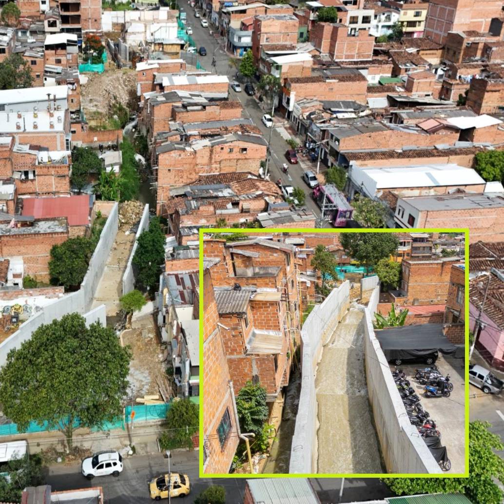 La intervención se ejecuta en el límite de los barrios Manrique y Campo Valdés, entre las calles 70 y 71 y las carreras 48A y 49. FOTO: Cortesía