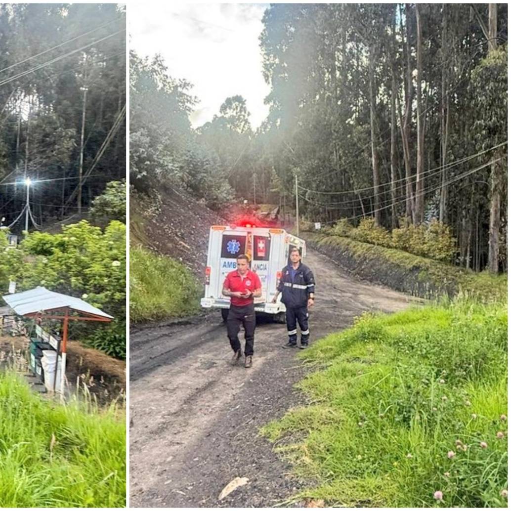 En el sector Peñas de Boquerón, el protocolo de rescate minero se encuentra en máxima marcha tras una explosión en la mina P3 Carbonera Los Pinos. FOTO: Tomada de redes sociales @JorgeEmilioRey