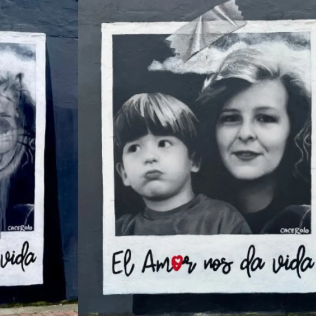 El mural ahora // el mural antes. Foto: Redes sociales.