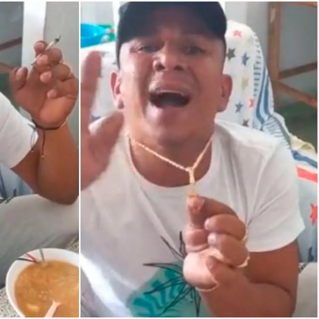 Ober Ricardo Martínez Gutiérrez, o el ‘Negro Óber’, en el video en el que amenazó a una fiscal tras las captura de su esposa en marzo de 2023. FOTOS: Captura de video