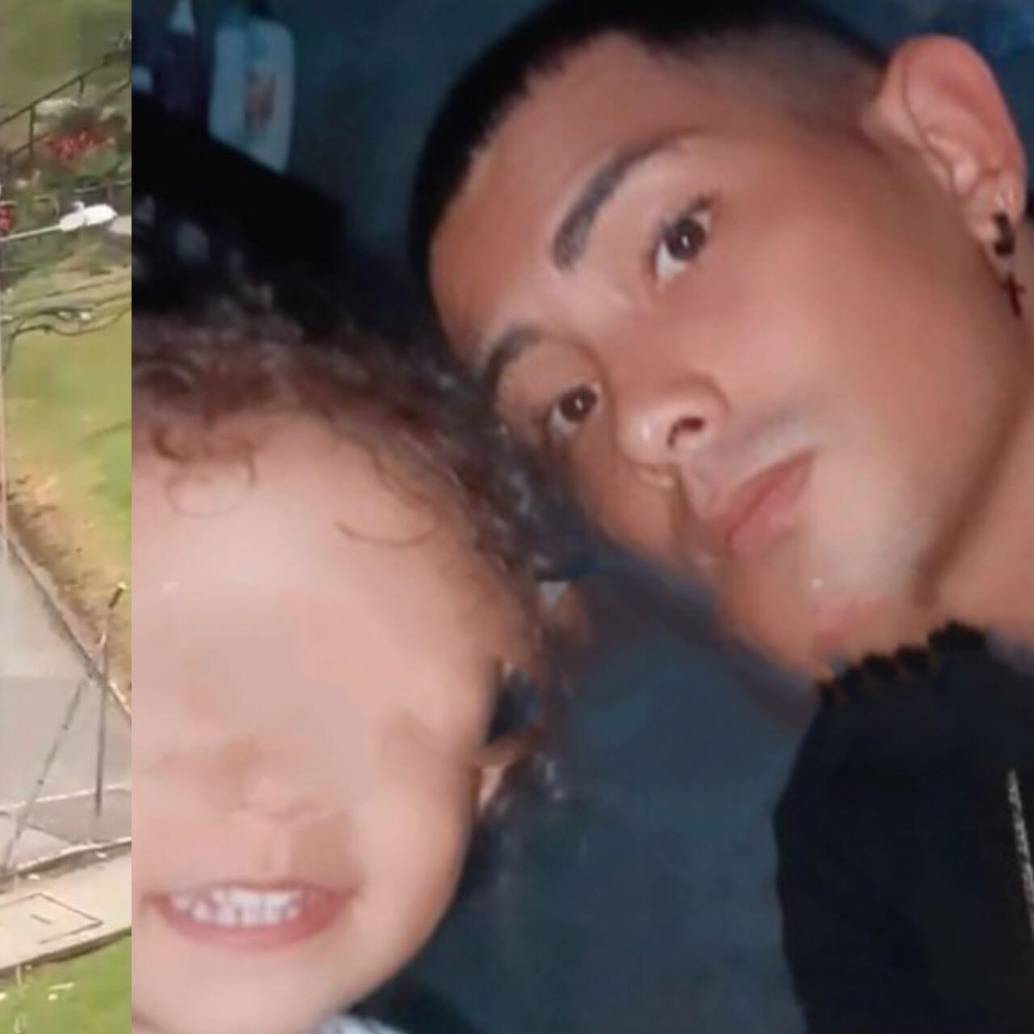 Juan Camilo es el padre de Antonella, la niña de 2 años que murió en Manizales a causa de un ataque con arma blanca perpetrado por su madre. Fotos: Captura de video y <i>La Patria</i>