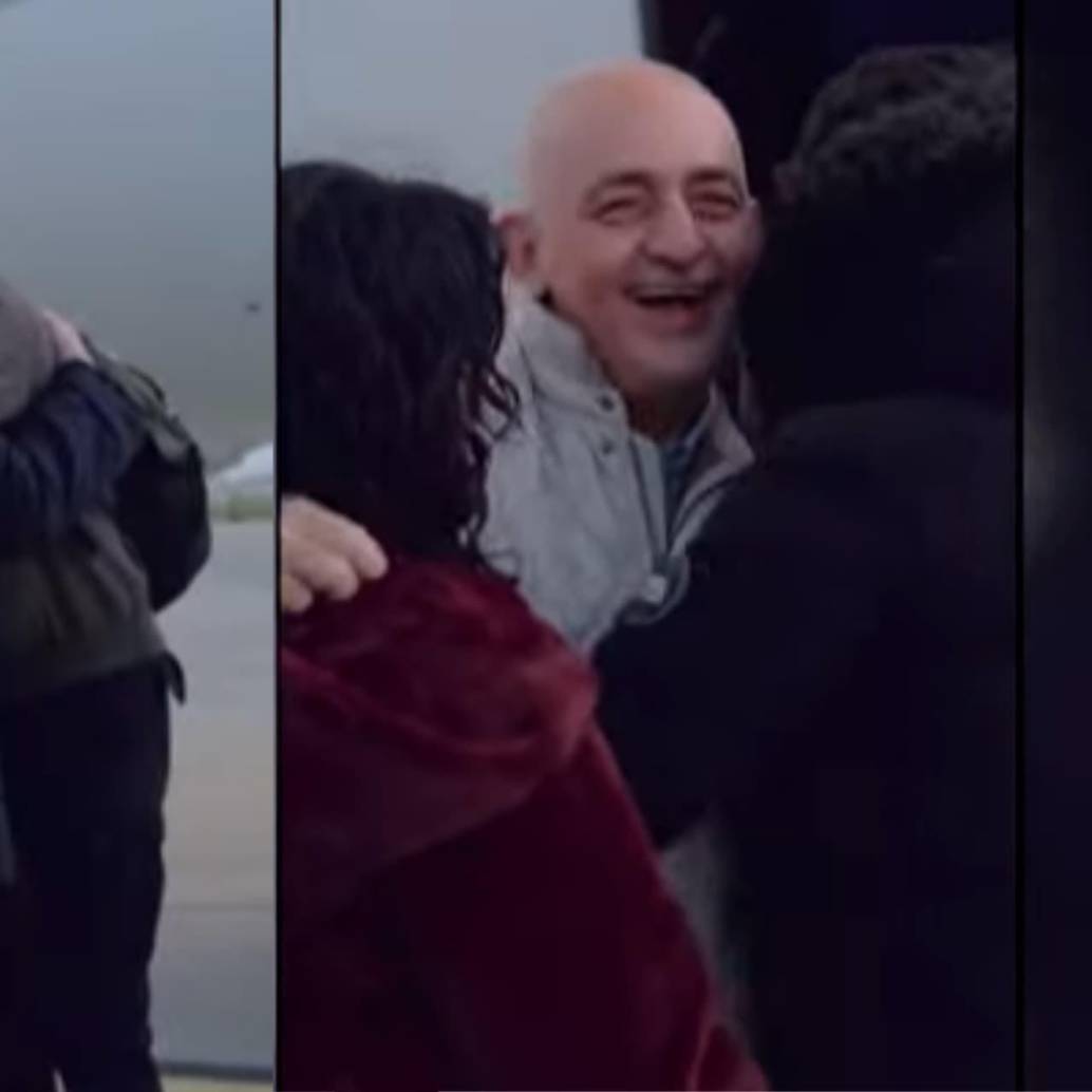 Izquierda Alberto Trentini. Derecha Mario Burló, italianos liberados tras un año presos por el régimen de Maduro. Foto: captura de video.