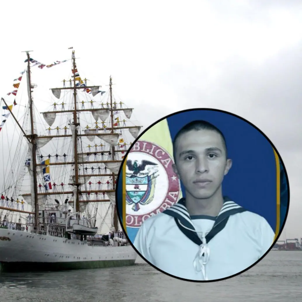El joven marino es oriundo de Boyacá. Debido al suceso, varias actividades relacionadas al buque Gloria fueron canceladas en Barranquilla. Fotos: Armada Nacional y Colprensa
