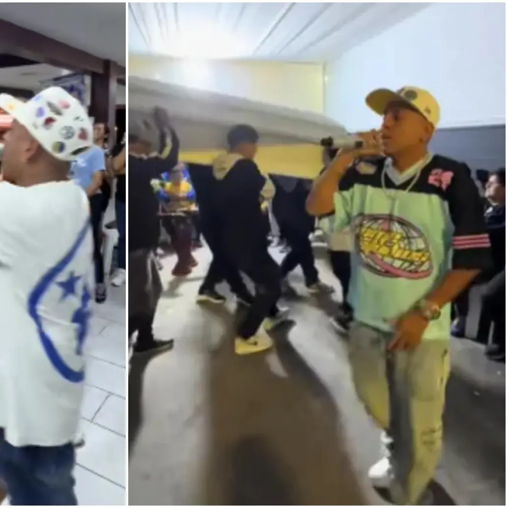 Es un joven peruano que se ha convertido tendencia en redes sociales por su oficio de brindar servicios de animación para velorios al ritmo del reguetón. FOTO: Captura video redes sociales
