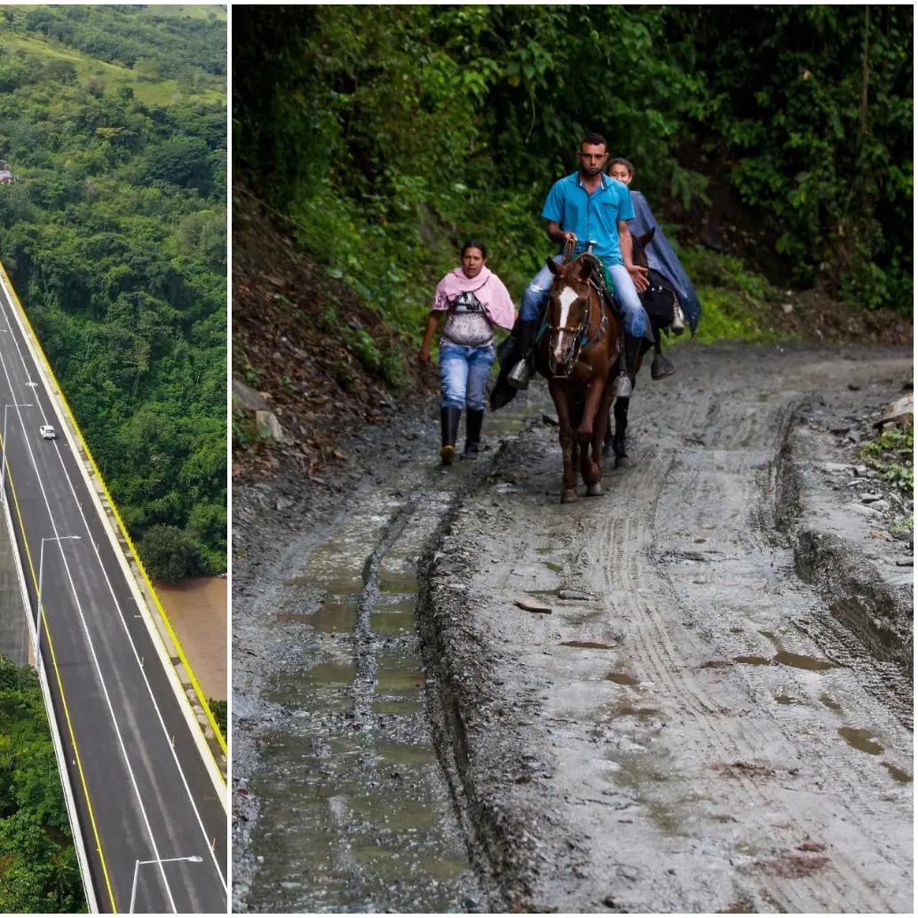 El modelo de gestión dual ha terminado por marcar la diferencia entre dos Colombias viales: una red con avances notables y otra que se deteriora. Foto: Camilo Suárez y Julio Herrera