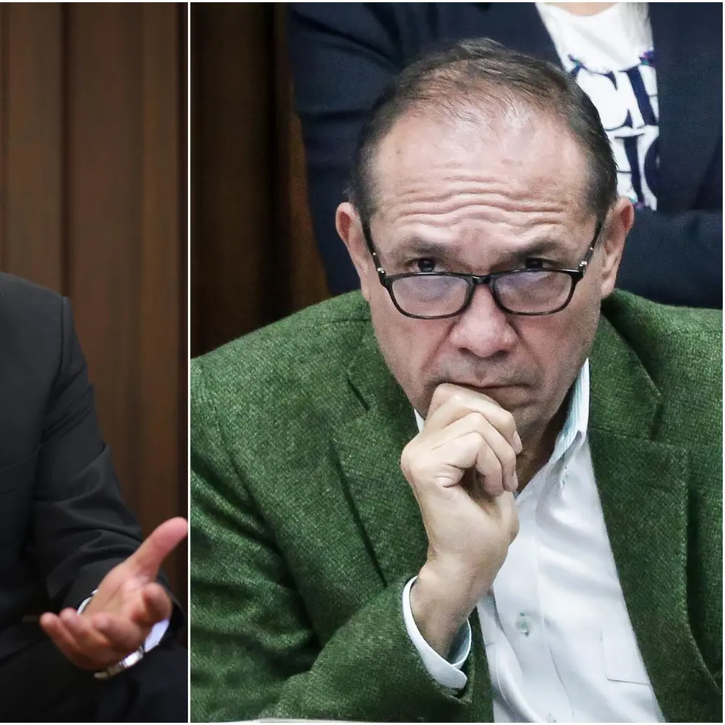Jaime Alberto Cabal, presidente de Fenalco; y Antonio Sanguino, ministro de Trabajo. Foto: Colprensa