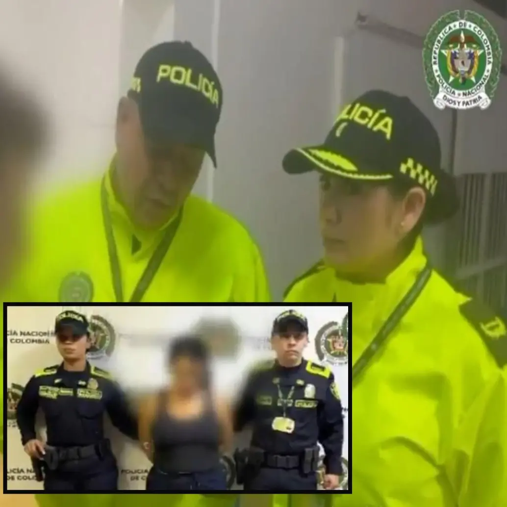 Adelante, la mujer con el alias de Jazmin. Atrás, alias Camilo siendo notificado por las autoridades. FOTO: imagen tomada de redes.