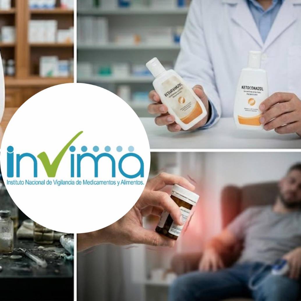 El Instituto Nacional de Vigilancia de Medicamentos y Alimentos (Invima) encendió las alarmas en el país tras descubrir la comercialización fraudulenta de tres preparaciones magistrales de uso masivo. FOTO: Colprensa / Invima e IA