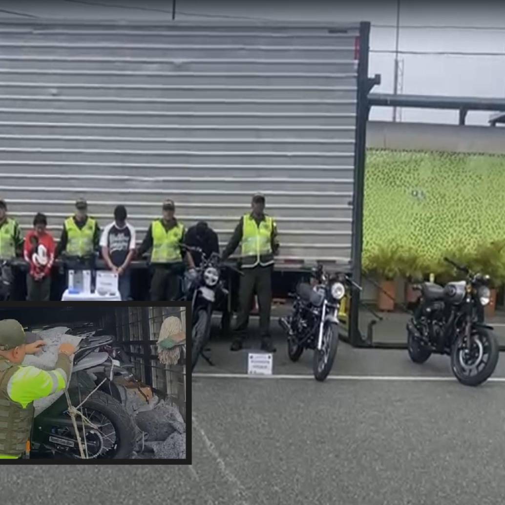 El camión fue detenido en el sector de Versalles en Montebello. FOTO: Cortesía