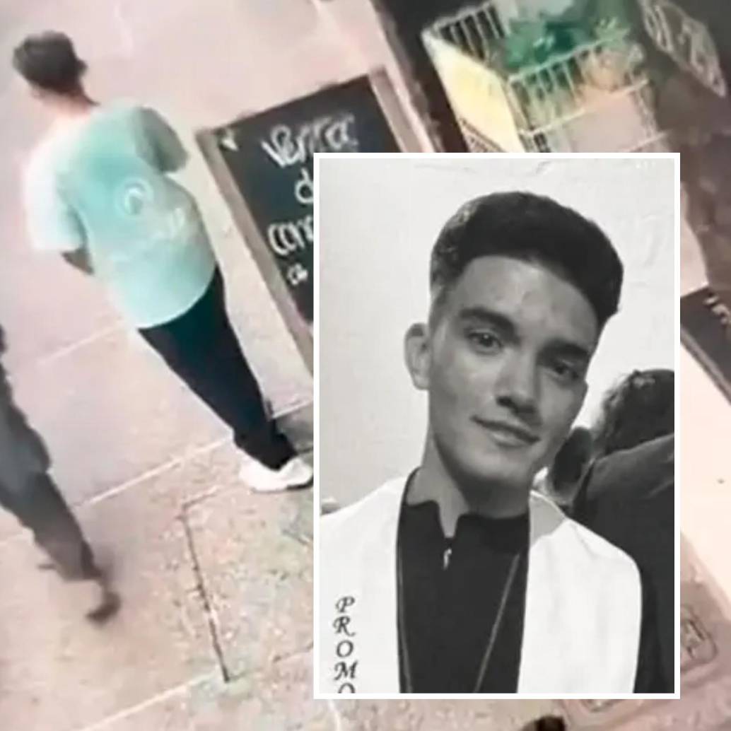 Esteban Yepes Palacios, de 19 años, fue apuñalado en el cuello por un habitante de calle en Itagüí. FOTO: Cortesía y captura cámara de seguridad