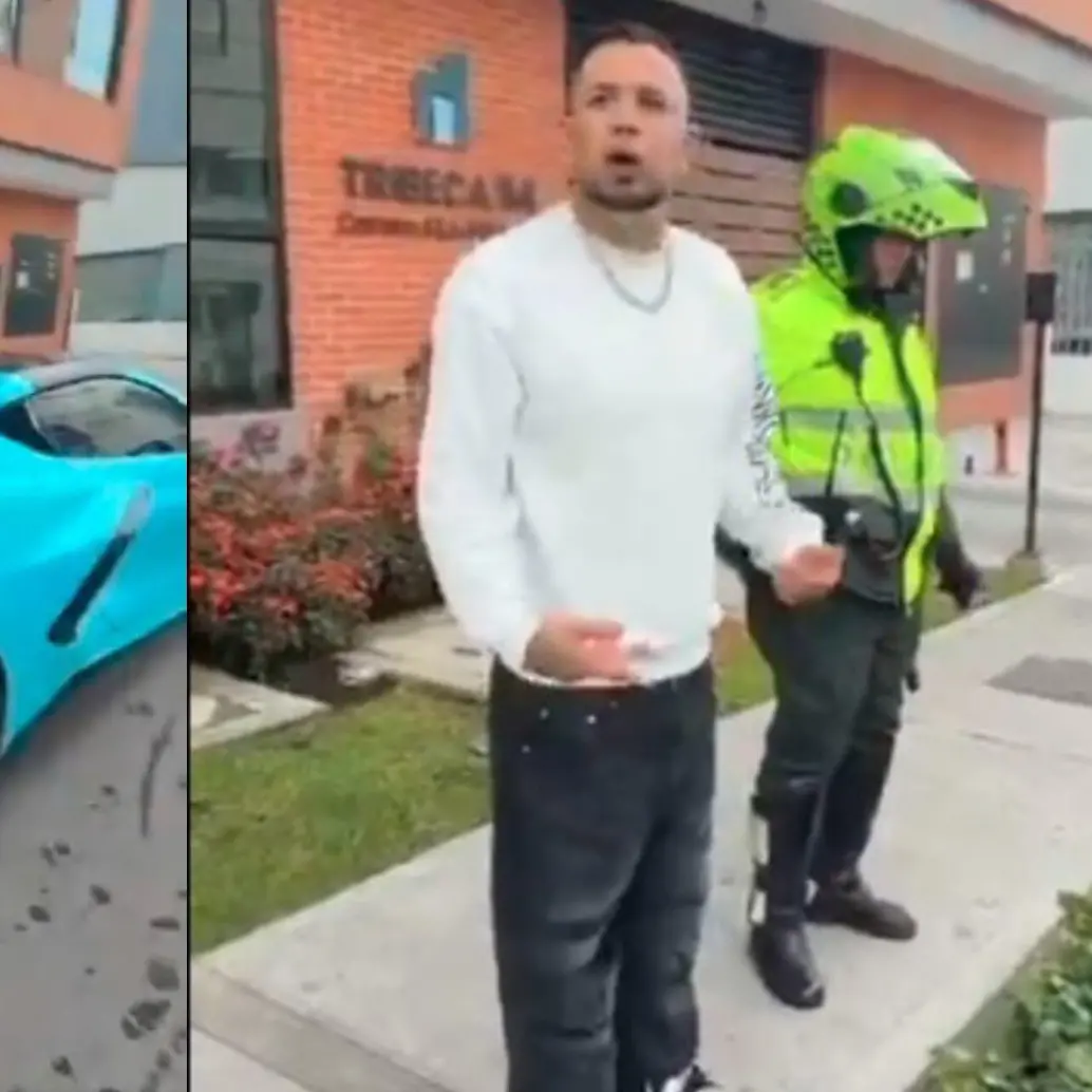 El conductor del Chevrolet Corvette C8 Stingray que intentó agredir a la Policía tiene antecedentes y estuvo en La Modelo. Fotos: captura de video tomado de @JD_Quinteror
