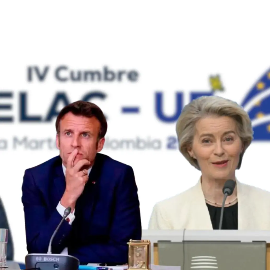 La presidenta de la Comisión Europea, Ursula von der Leyen, el canciller alemán Friedrich Merz y el presidente francés Emmanuel Macron, <b>ya no asistirán a la Celac-UE. Foto: Cancillería/Afp. </b>