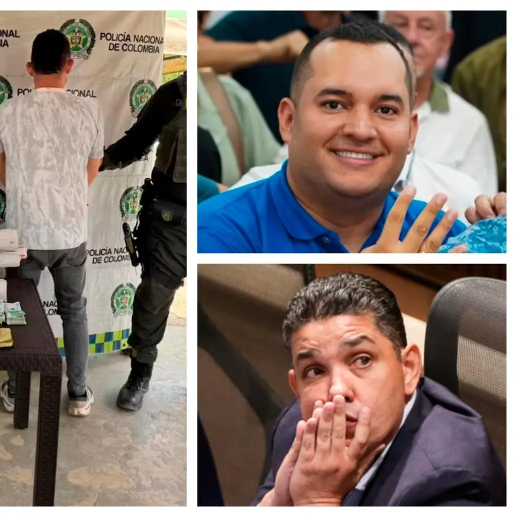 El caso impacta la campaña al Senado de Daniel Restrepo Carmona (arriba), respaldada por Carlos Andrés Trujillo, mientras autoridades y partido anuncian indagaciones. El secretario de la Cámara (abajo) no se ha pronunciado. FOTO: POLICÍA/ARCHIVO PARTICULAR/COLPRENSA