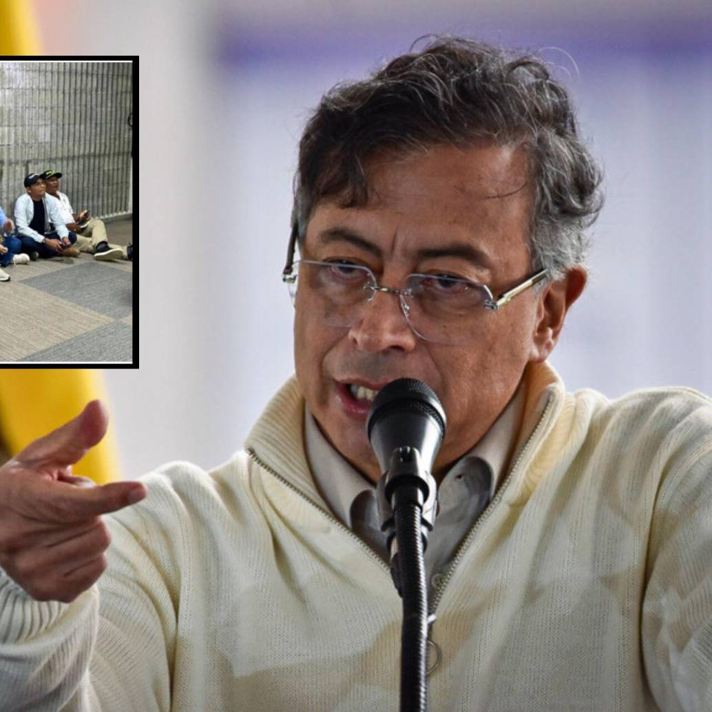 El presidente se refirió a la imagen de varios alcaldes sentados en el suelo esperando hablar con él sobre la situación que viven sus comunidades. Fotos: La Razón de Córdoba y Colprensa