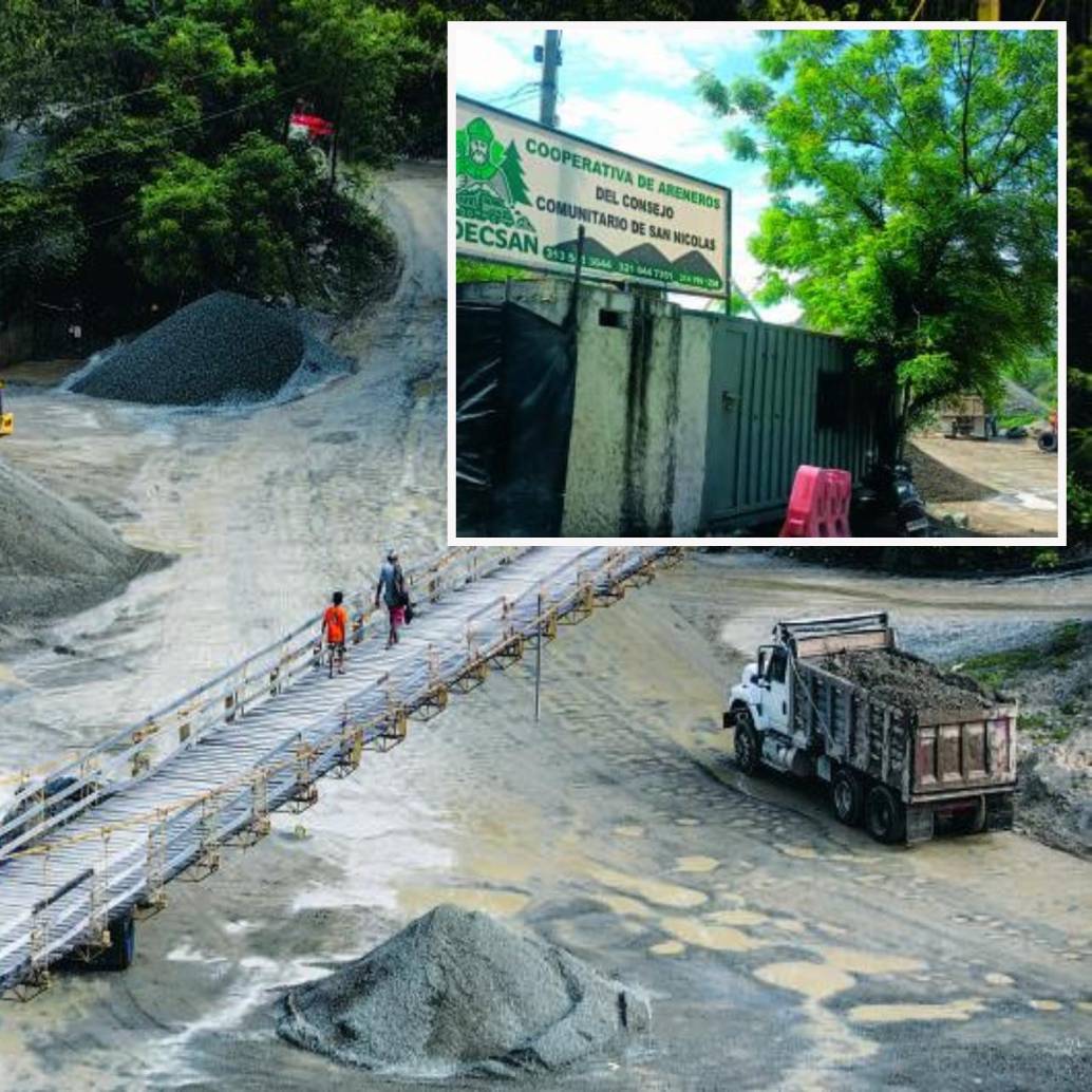 En los ríos de la zona se han extraído materiales, antes de forma artesanal y ahora con maquinaria. Bases del puente de madera estarían en riesgo de ser socavadas. FOTO: Julio Herrera.