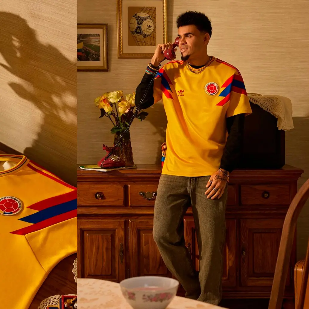 El futbolista Luis Díaz es uno de los protagonistas de la campaña de venta de la camiseta. Fotos: tomadas del Instagram de @AdidasColombia