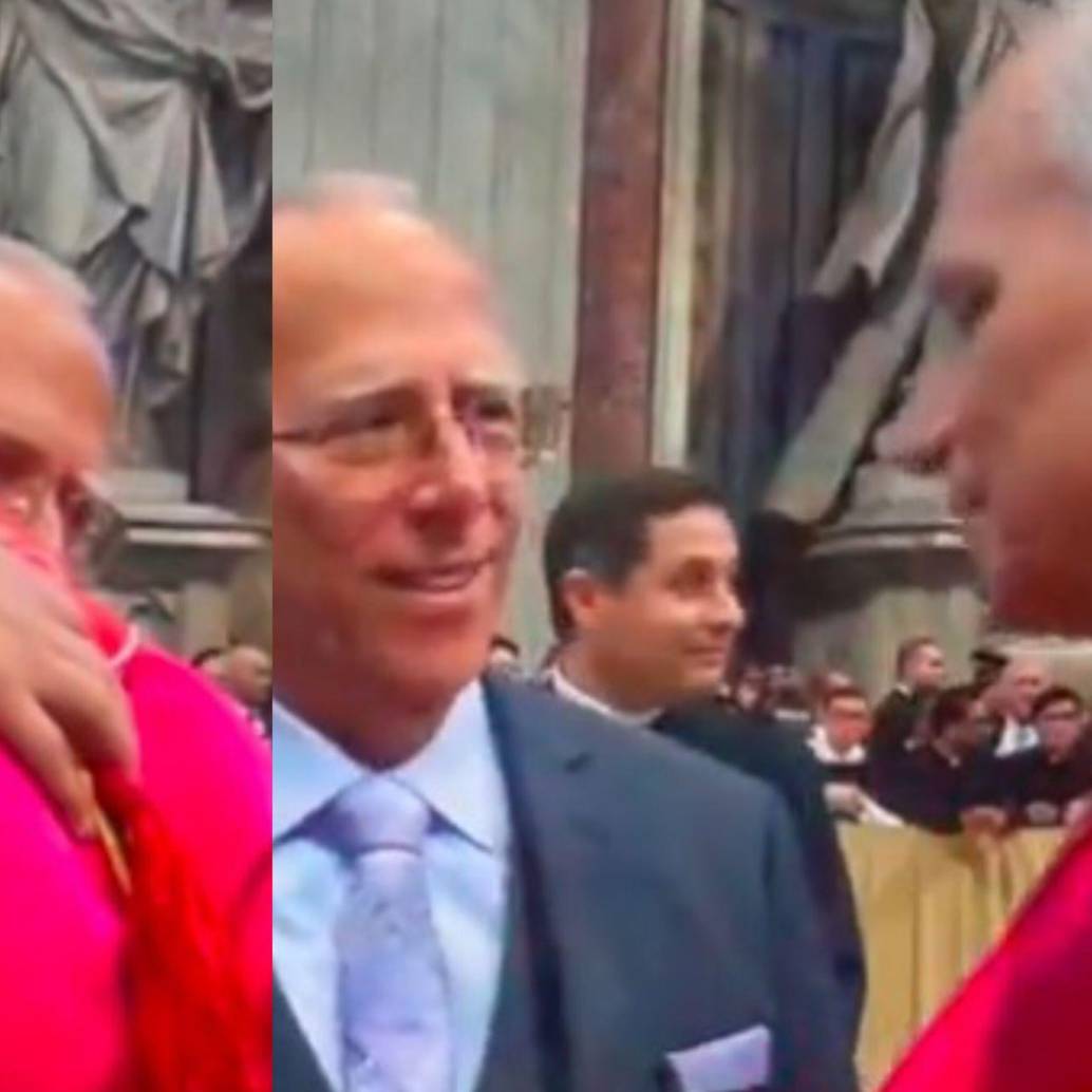 El papa León XIV recibió a su hermano en la misa de entronización. Foto: Captura de video. 