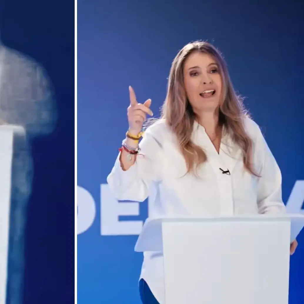 En el video de Valencia, una figura digital de Cepeda opta por desaparecer antes que debatir. FOTO: CAPTURAS DE VIDEO.