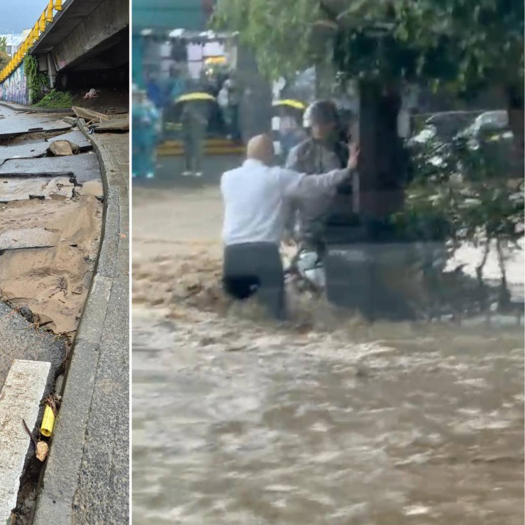 87 milímetros de lluvia cayeron en 44 minutos que duró el aguacero en El Poblado. FOTOS: CAPTURA DE VIDEO Y MANUEL SALDARRIAGA