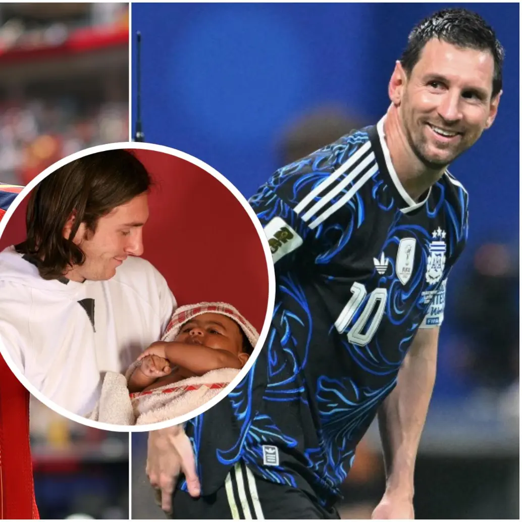 En diciembre de 2007, en un modesto vestuario del Camp Nou, un tímido Lionel Messi de veinte años sostenía a un bebé de cinco meses en una bañera de plástico. Aquel niño no era otro que Lamine Yamal. Ahora lo enfrentará en la final del Mundial 2026. FOTO: AFP, Getty y cortesía Joan Monfort