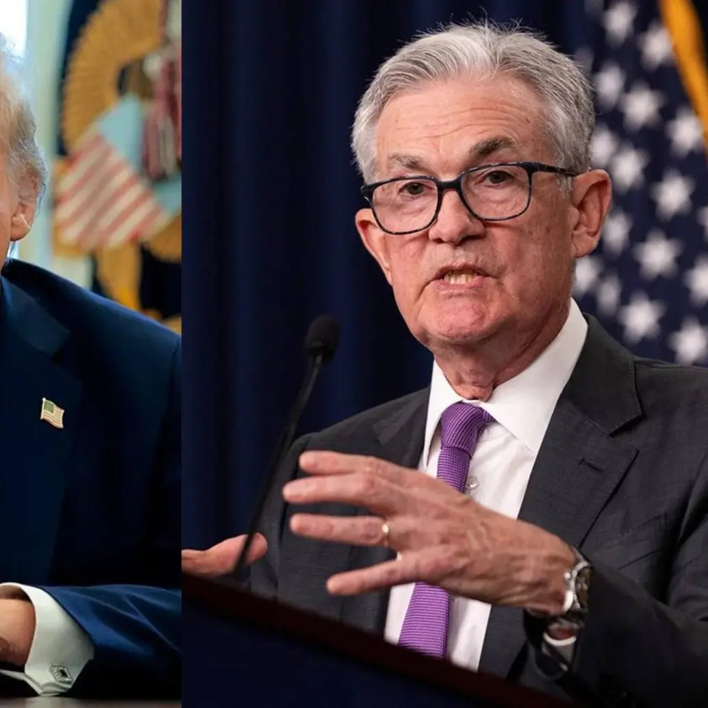 El presidente de Estados Unidos, Donald Trump; y el presidente de la Reserva Federal (Fed). Foto: Tomada de redes sociales