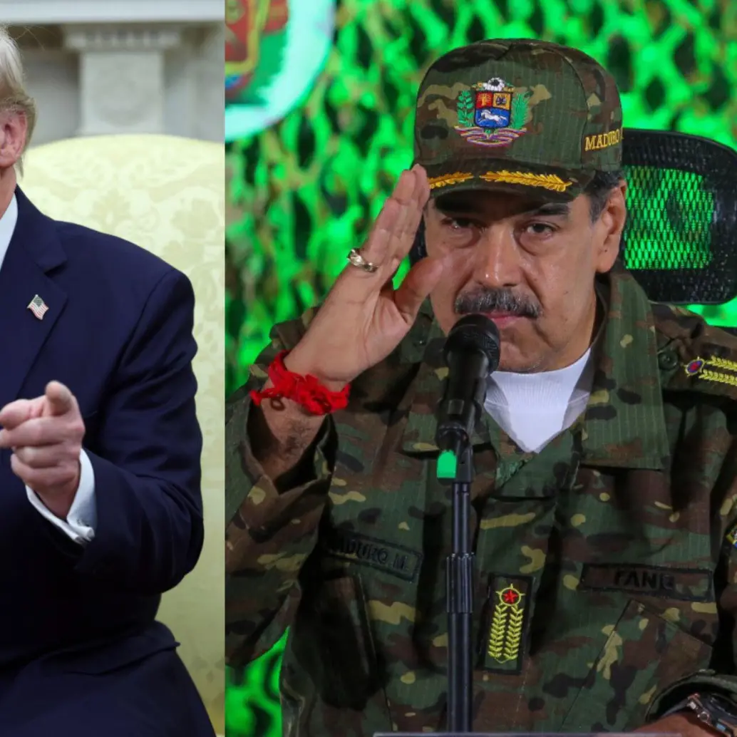 Donald Trump habló sobre un posible ataque por tierra en territorio venezolano en medio de su despliegue militar acusando a Nicolás Maduro de liderar carteles del narcotráfico. Fotos: Getty Images y AFP 