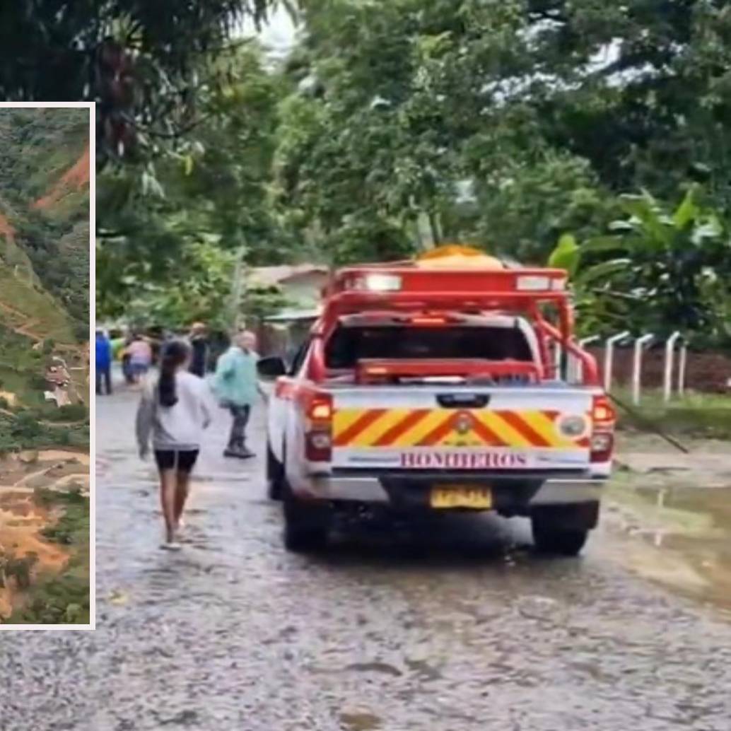 Adelante, recorrido aéreo sobre el río San Juan. Atrás, la zona de Peñalisa afectada por las lluvias. FOTO: Imagen tomada de redes
