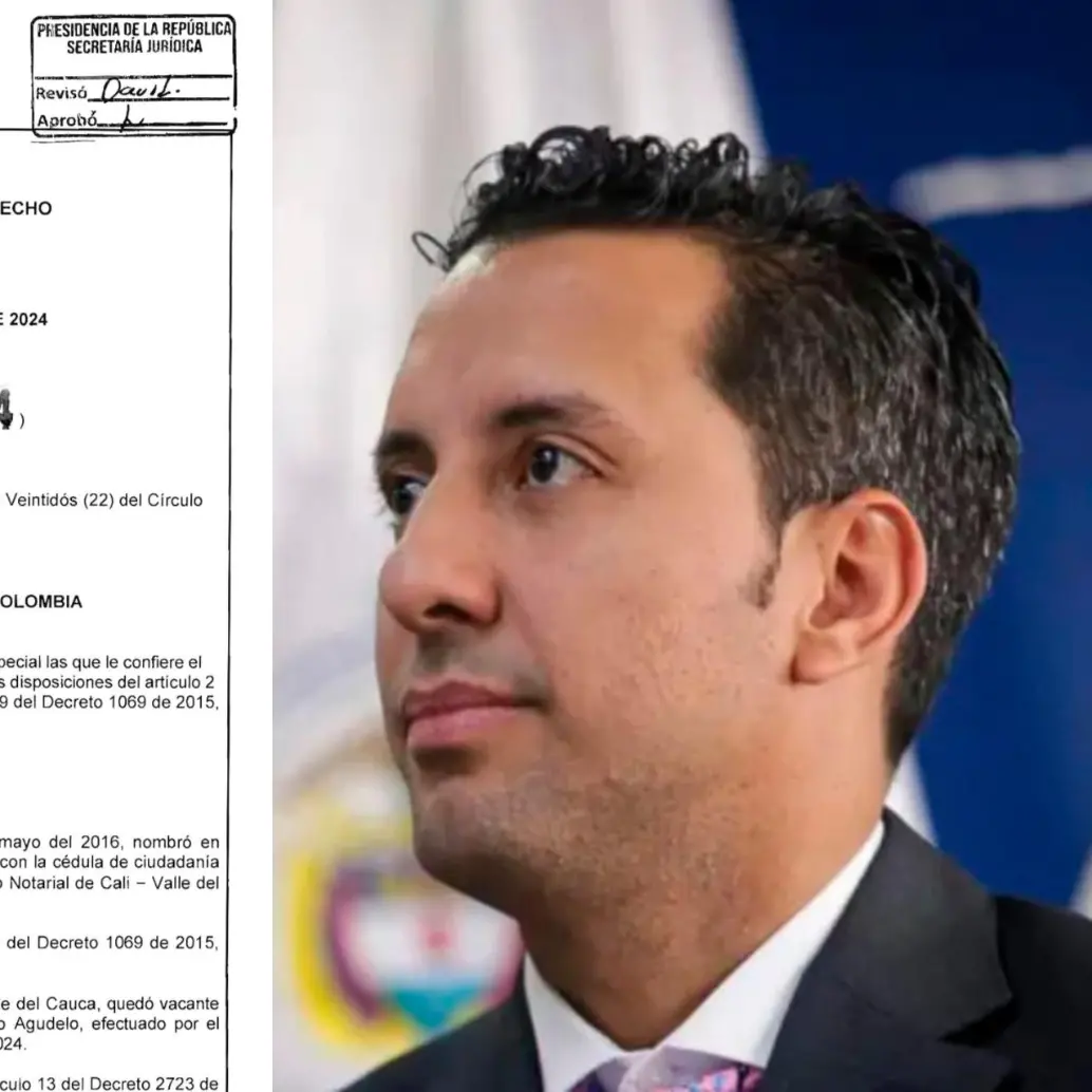 El decreto que nombró a José Ritter López como notario interino en Cali fue divulgado por el concejal Daniel Briceño, quien cuestionó la ausencia de concurso y meritocracia. FOTOS tomada de X @Danielbricen y 