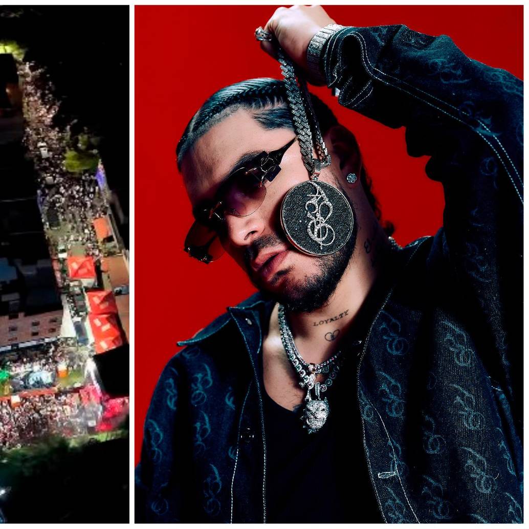 El montaje del escenario y la logística del evento implicaron bloqueos totales en varios tramos de la carrera 70 y calles aledañas, una operación coordinada por la Secretaría de Movilidad para permitir el desarrollo del espectáculo de Ryan Castro. FOTOS pantallazo de Instagram @medellinenelmapa y Colprensa