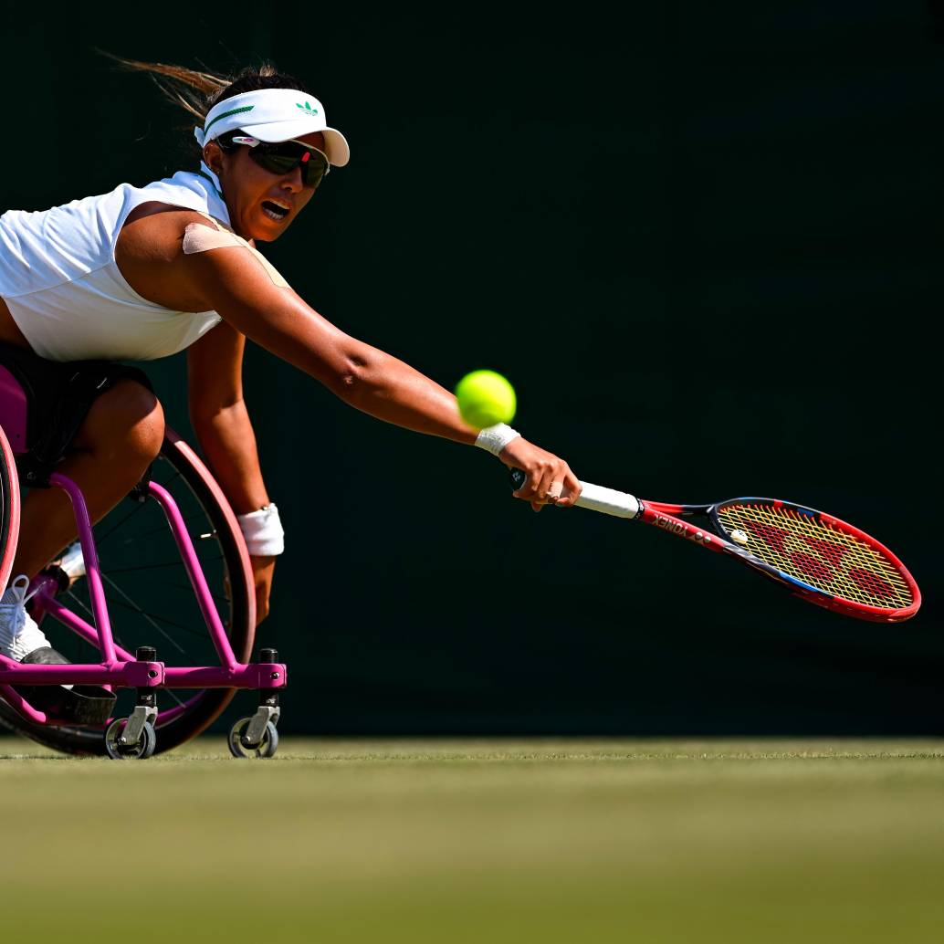 María Angélica Bernal, colombiana en silla de ruedas que disputará mañana la final de Wimbledon. <b><span class="mln_uppercase_mln"> </span></b>FOTO<b><span class="mln_uppercase_mln"> getty</span></b>