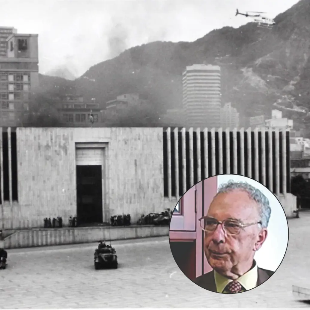 A la izquierda: magistrado Hernando Tapias. Derecha: magistrado Reynaldo Arciniegas, sobrevivientes del holocausto del Palacio de Justicia. Foto: redes sociales, captura de pantalla y Colprensa