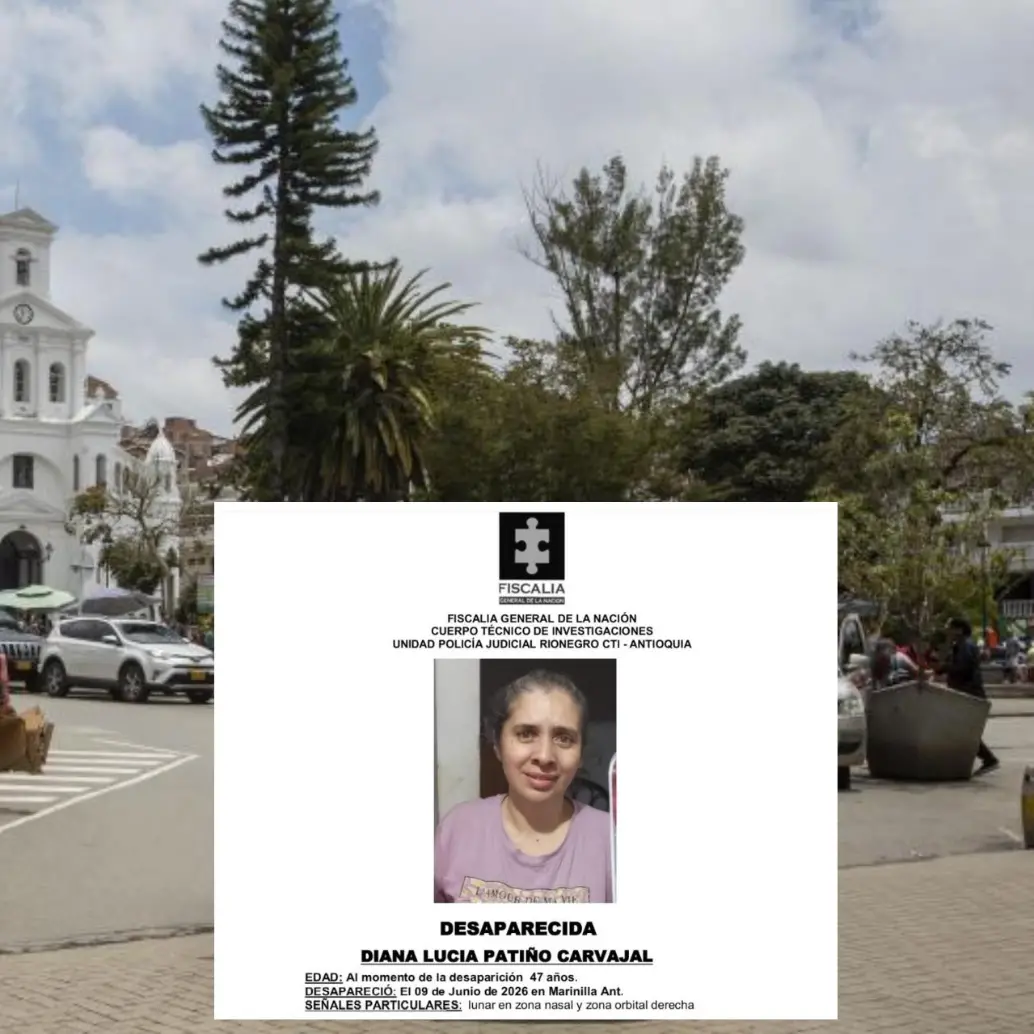 Adelante, la señora Diana Patiño Carvajal, quien está desaparecida desde el 9 de junio . Foto: EL COLOMBIANO e imagen tomada de redes.