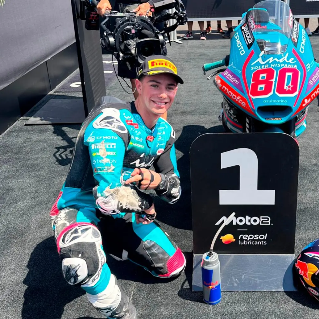 El piloto David Alonso, del Aspar Team, es uno de los corredores con mejor proyección para llegar al Moto GP en los próximos años. Foto: tomada del x de @AsparTeam