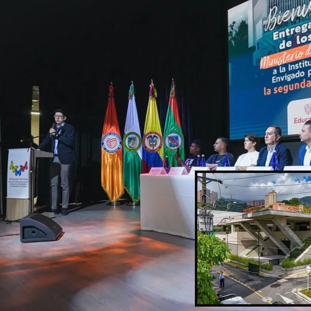 Evento de la entrega de los fondos para el bloque 14 de la Institución Universitaria de Envigado. FOTO: Cortesía